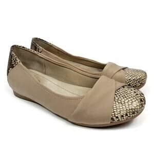 Baretraps Mitsy Women's Tan Snakeskin Print Ballet Flats Neutral Size 9
